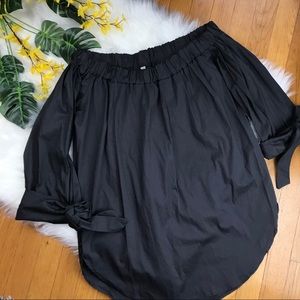 NWOT Off-Shoulder Top with Tie Sleeves